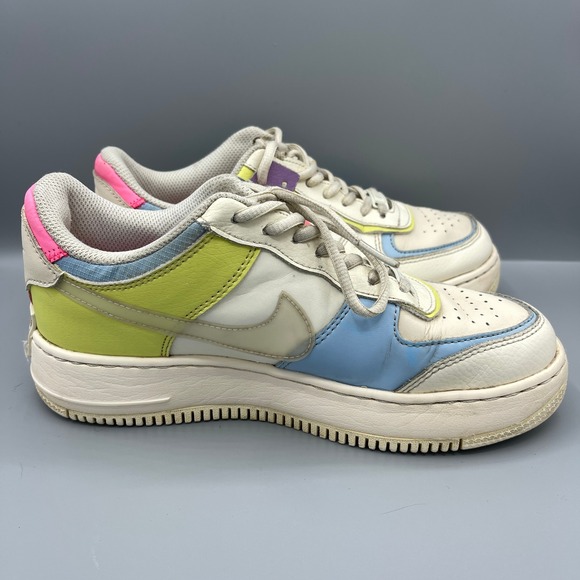 Nike Air Force 1 Shadow Women's‎ Size 8 Shoes White Pink Purple Blue Yellow - Picture 6 of 9